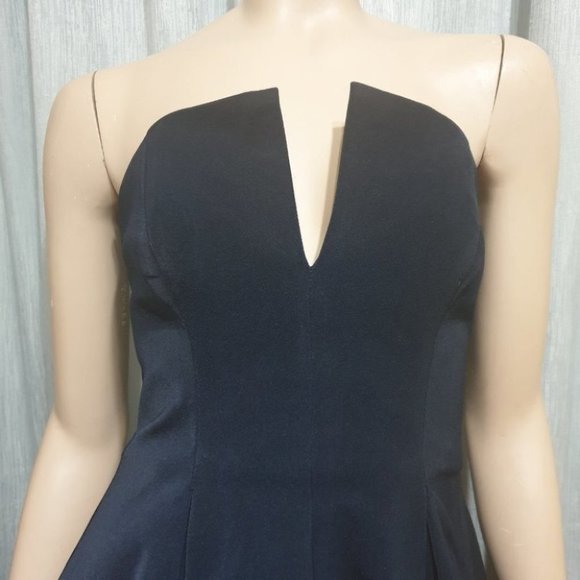 CAMEO Navy Blue Sleeveless Peplum Top AU-XS w/ Notched Neckline Zip Closure - Picture 5 of 13